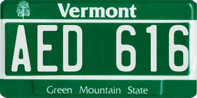 VT license plate AED616
