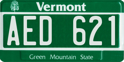 VT license plate AED621