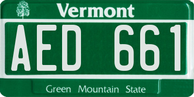 VT license plate AED661