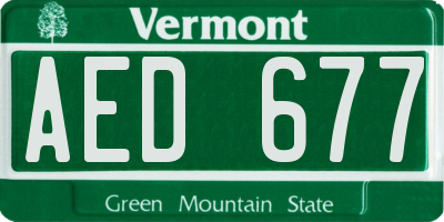 VT license plate AED677