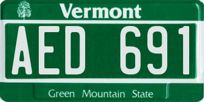VT license plate AED691