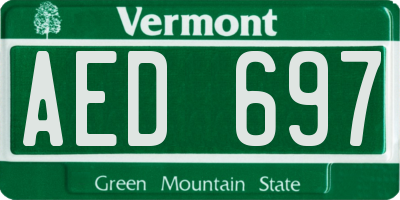 VT license plate AED697