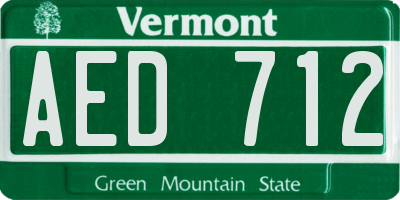 VT license plate AED712