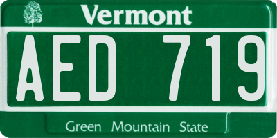 VT license plate AED719