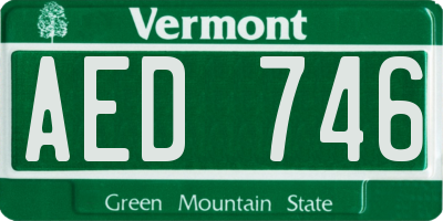 VT license plate AED746