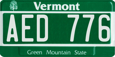 VT license plate AED776