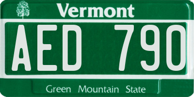 VT license plate AED790