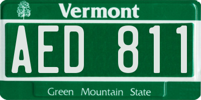 VT license plate AED811