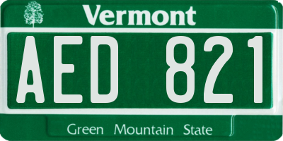 VT license plate AED821