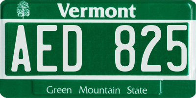 VT license plate AED825