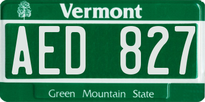 VT license plate AED827