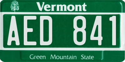 VT license plate AED841
