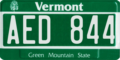 VT license plate AED844