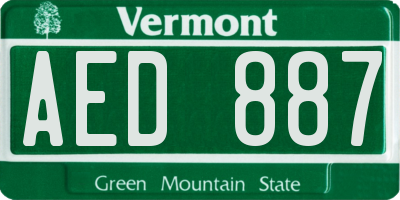 VT license plate AED887