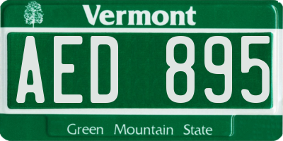 VT license plate AED895