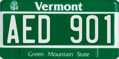 VT license plate AED901