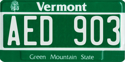 VT license plate AED903