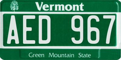 VT license plate AED967