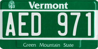 VT license plate AED971