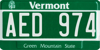 VT license plate AED974