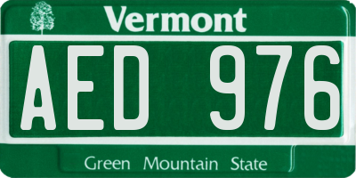 VT license plate AED976