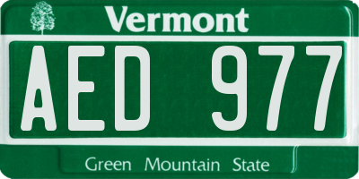 VT license plate AED977
