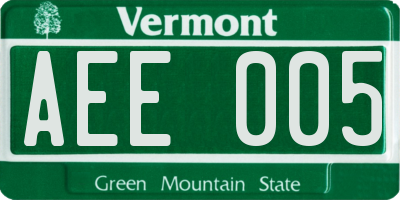 VT license plate AEE005
