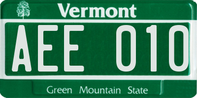 VT license plate AEE010