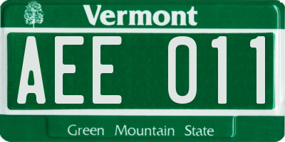 VT license plate AEE011