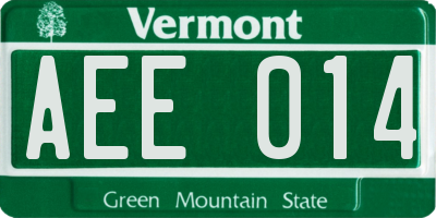 VT license plate AEE014