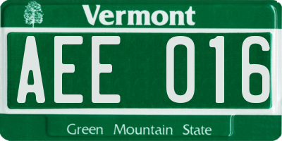VT license plate AEE016