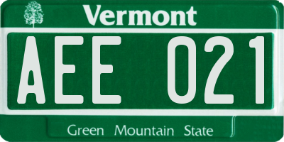 VT license plate AEE021