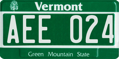 VT license plate AEE024
