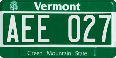 VT license plate AEE027
