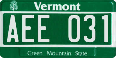 VT license plate AEE031