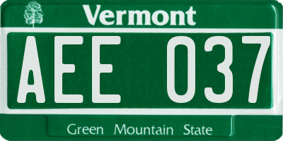 VT license plate AEE037