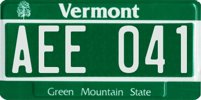 VT license plate AEE041