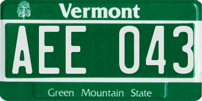 VT license plate AEE043