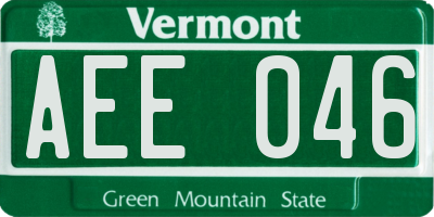 VT license plate AEE046