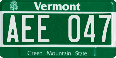 VT license plate AEE047