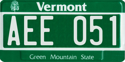 VT license plate AEE051