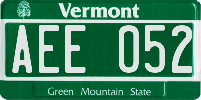 VT license plate AEE052