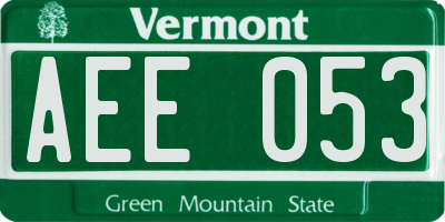 VT license plate AEE053