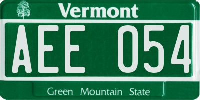 VT license plate AEE054