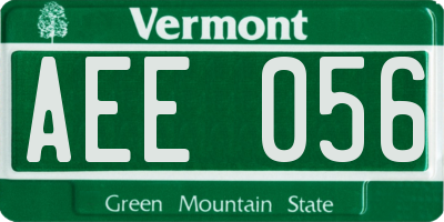 VT license plate AEE056