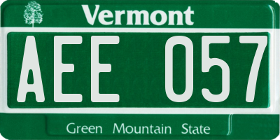 VT license plate AEE057