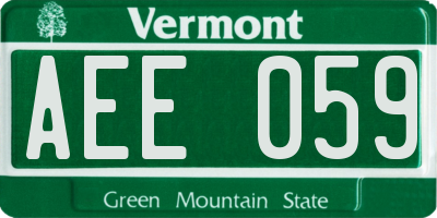 VT license plate AEE059