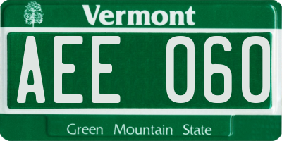 VT license plate AEE060