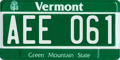 VT license plate AEE061