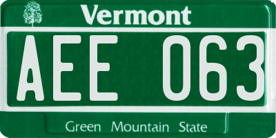 VT license plate AEE063